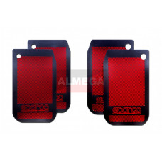 Брызговик универсальный [ALMEGA] цвет-карбон металлик красный, для внедор.,квадроцик.,прицеп. (4шт.)