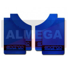 Брызговик универсальный [ALMEGA] цвет-карбон металлик синий , для легковых автомобилей (4шт.)