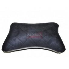 Подушка автомобильная на подголовник, косточка, черная - ромб строчка, ортопедическая алькантара Лидер продаж!