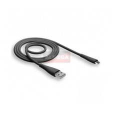 Кабель USB "WALKER" microUSB 1м. (2.1A), черный, в индив. коробке,С305