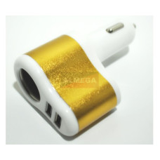 Разветвитель прикуривателя на 1 гнездо с 2-мя USB