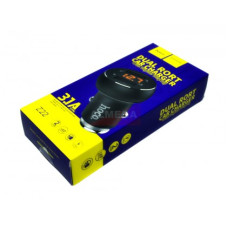 Зарядное устройство в прикуриватель 2 слота USB (3.1A) LED дисплей с вольтметром