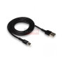 Кабель USB "XO" TYPE-C 1м., быстрая зарядка, 3А, индикатор, мягкая оплетка, черный,NB-112,в коробке