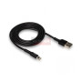 Кабель USB "XO" Apple Lightning, 1м, быстрая зарядка(3А), индикатор, мягкая оплетка, черный,NB-112
