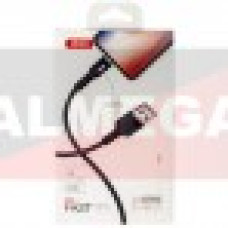 Кабель USB "XO" Apple Lightning, 1м, быстрая зарядка(3А), индикатор, мягкая оплетка, черный,NB-112