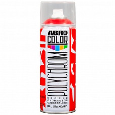 Краска акриловая аэрозольная POLYCHROM RAL 3028 красный ABRO COLOR