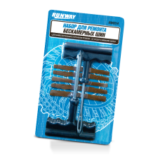 Набор для ремонта бескамерных шин "VICTOR" Т- образный (шило, рашпиль, 5корич. жгутов)