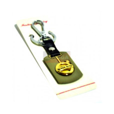 Брелок для авто металлический с гравировкой VOLVO хром с позолотой