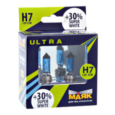 Автолампа Н7 ULTRA Super White +30% 12v 55w Px26d "Маяк " (комплект 2шт)
