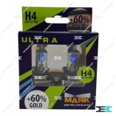 Автолампа Н4 ULTRA Gold +60% 24v 75/70w P43t "Маяк "(комплект 2шт)